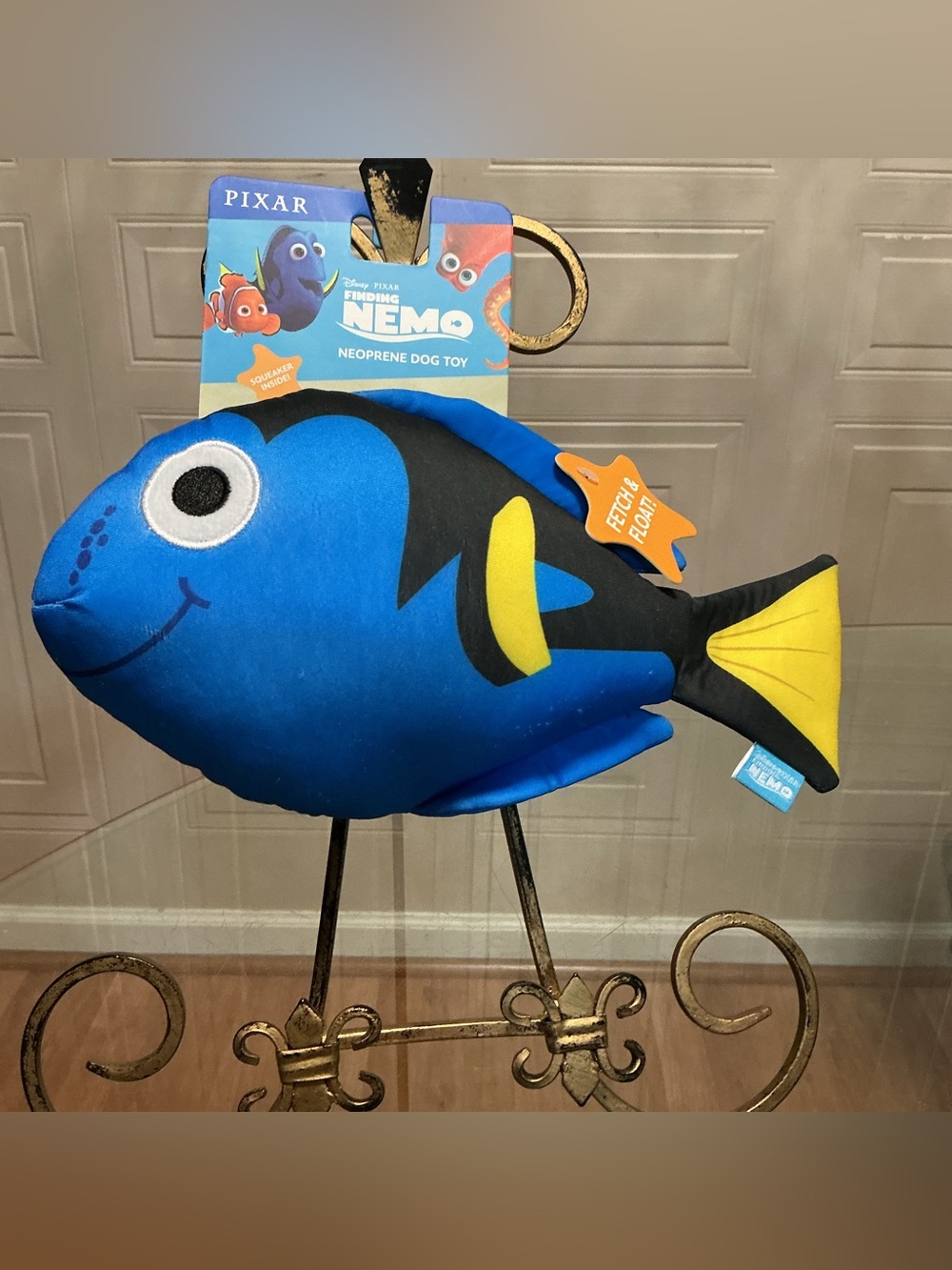 DISNEY PIXAR FINDING NEMO FILM CUDDLY SOFT  11” DOG TOY CLINKER & SQUEAKER